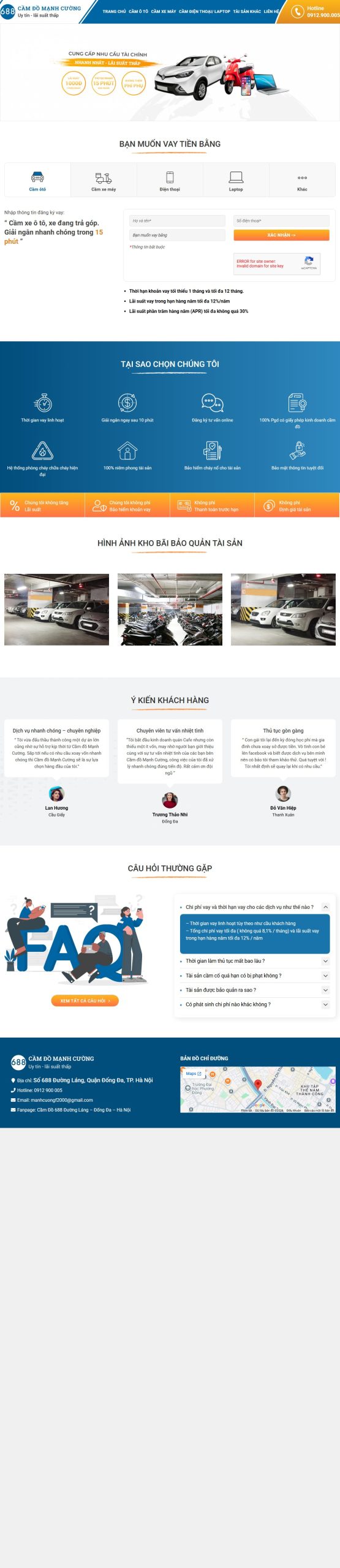 Mẫu Website Cầm Đồ 1 – Dịch Vụ Tài Chính