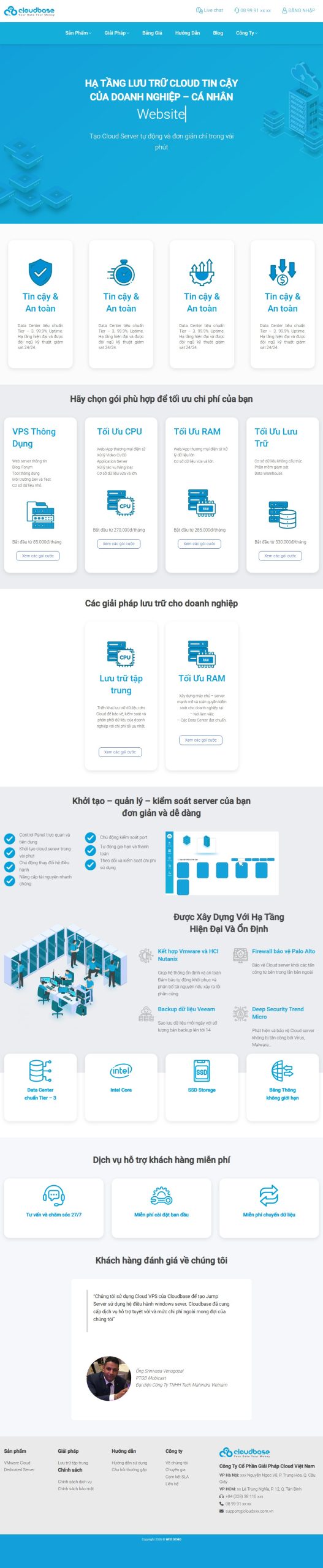 Mẫu Website Cloudbase