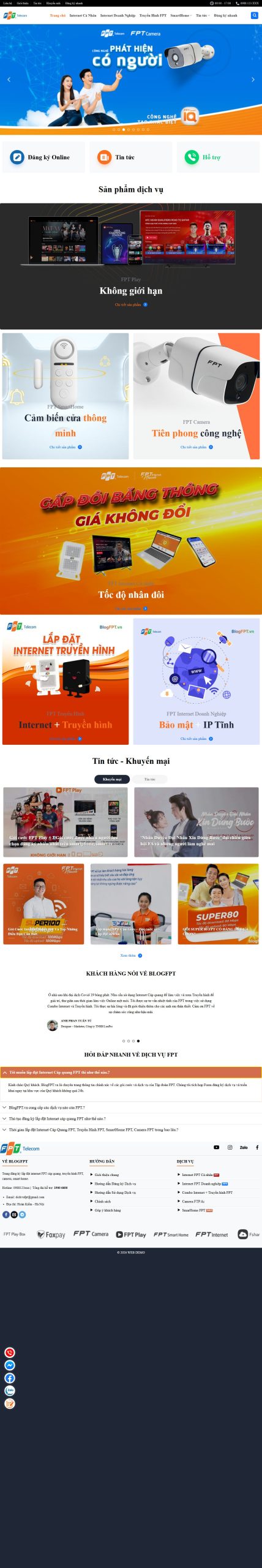 Mẫu Website Dịch Vụ Viễn Thông – Internet – Truyền Hình