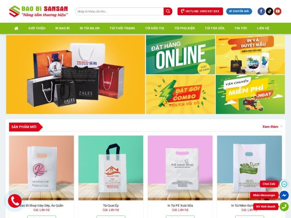Mẫu Website Dịch Vụ In Ấn – Văn Phòng Phẩm – Cài Đặt Sẵn – 399k.org (Mẫu 5)