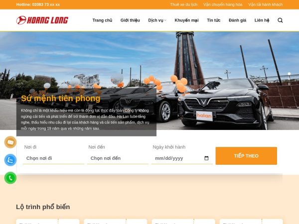 Mẫu Website Nhà Xe – Dịch Vụ Thuê Xe – Vận Chuyển Hành Khách – Cài Đặt Sẵn – 399k.org
