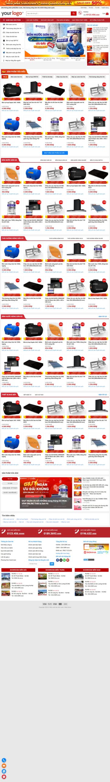 Mẫu Website Bán Bồn Nước