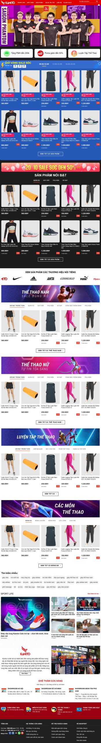 Mẫu Website Bán Giày Dép Thể Thao