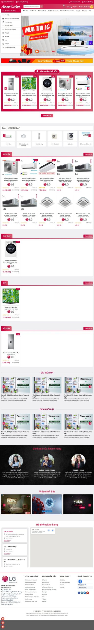 Mẫu Website Điện Máy Điện Lạnh 8