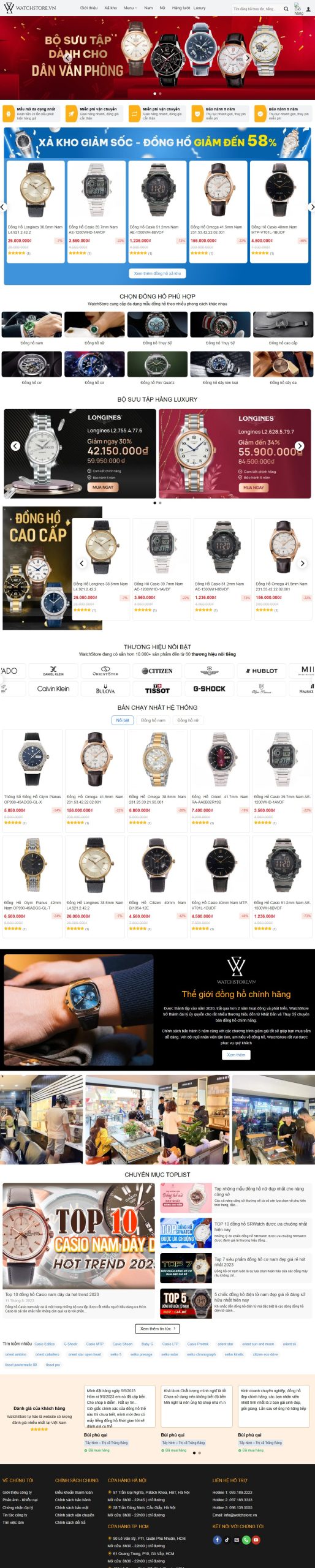 Mẫu Website Đồng Hồ 4