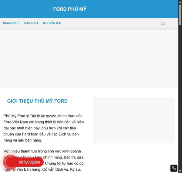 Mẫu Website Đại Lý Ô Tô Ford – Cài Đặt Sẵn – 399k.org