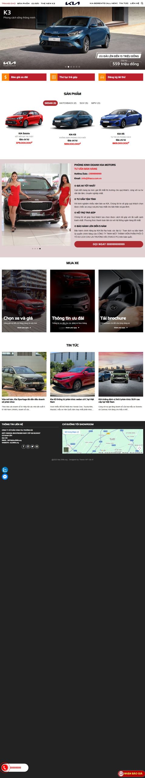 Mẫu Website Đại Lý Ô Tô Kia