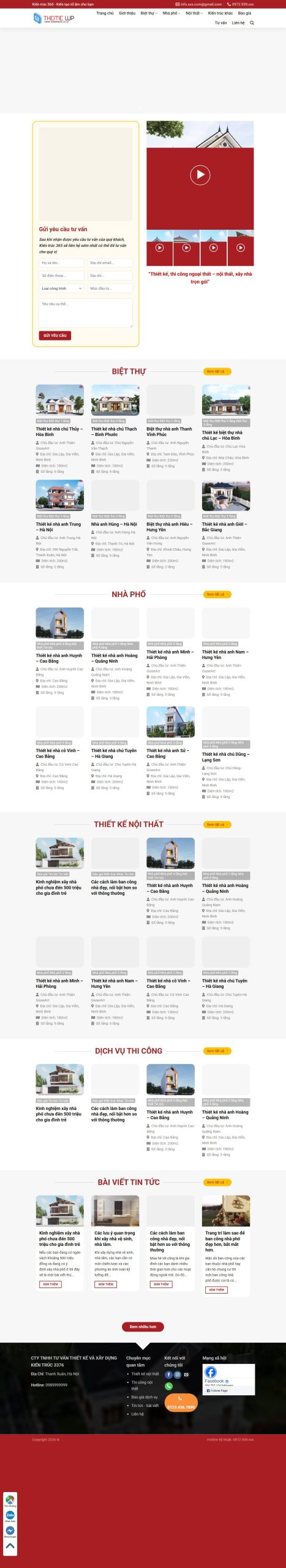 Mẫu Website Kiến Trúc Nhà Đẹp 3