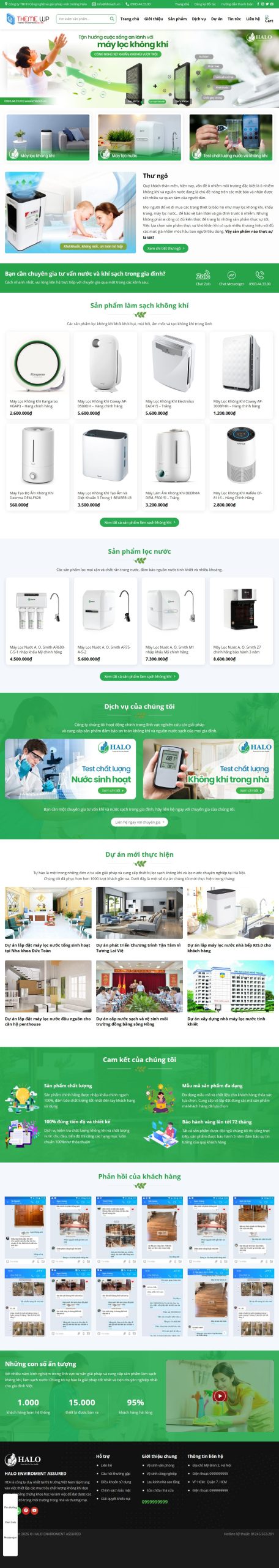 Mẫu Website Máy Lọc Khí 3
