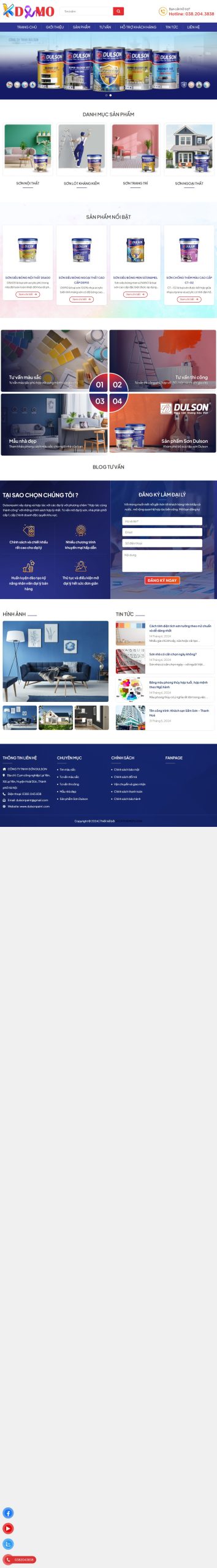Mẫu Website Sơn Nước Dulux