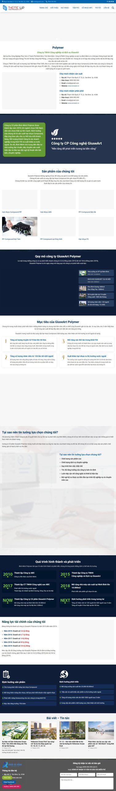 Mẫu Website Công Ty Nhựa