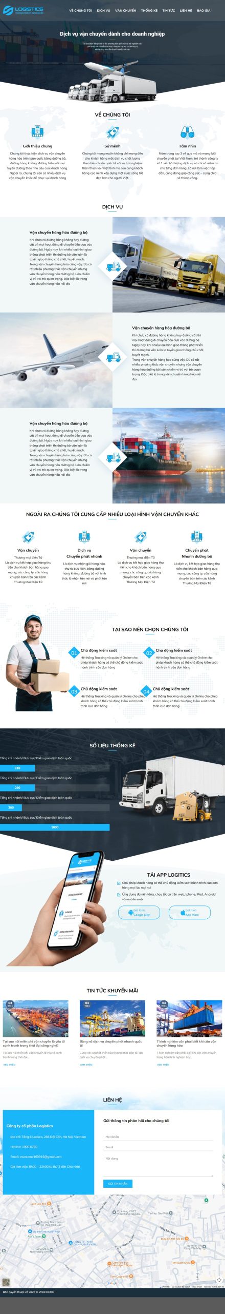 Mẫu Website Vận Chuyển Logistics 2