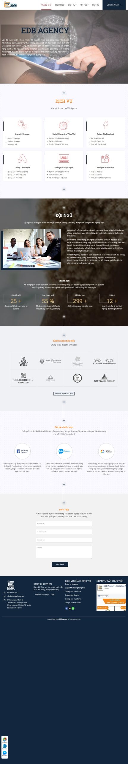Mẫu Website EDB Agency – Chọn đúng Agency – Nâng tầm thương hiệu
