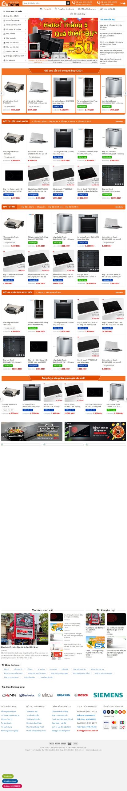 Mẫu Website Home - Mẫu web bán bếp từ