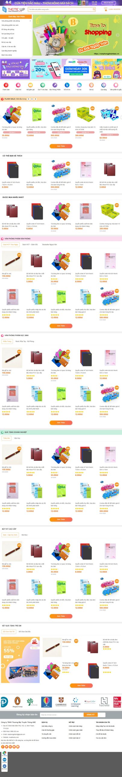 Mẫu Website Theme WordPress bán sách, văn phòng phẩm số 2 – Mua theme