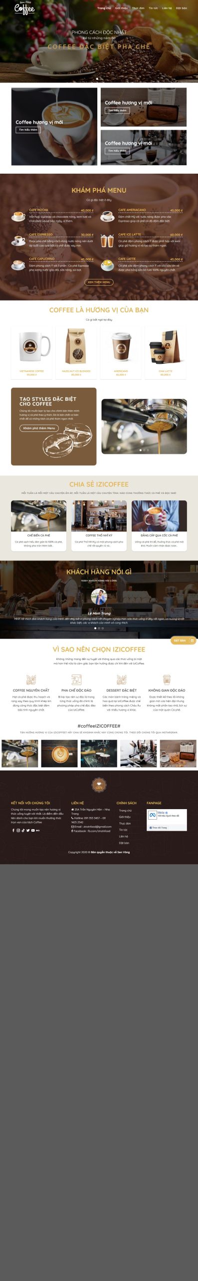 Mẫu Website Caphe