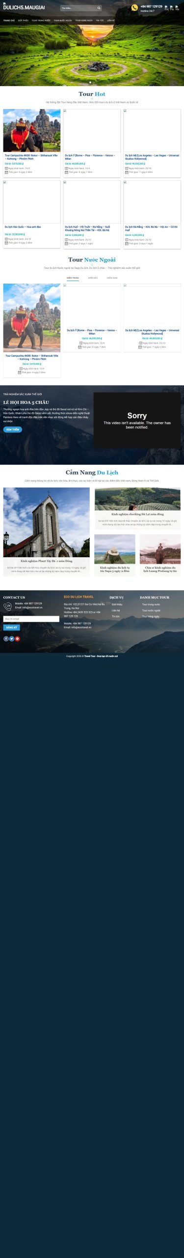 Mẫu Website Dulich
