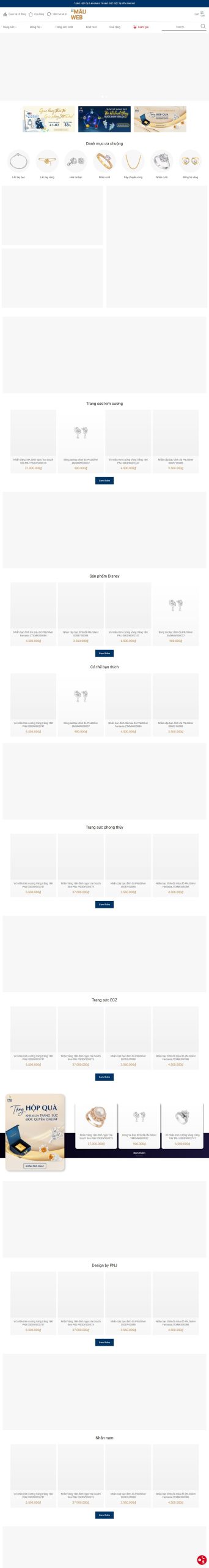 Mẫu Website Mẫu web trang sức