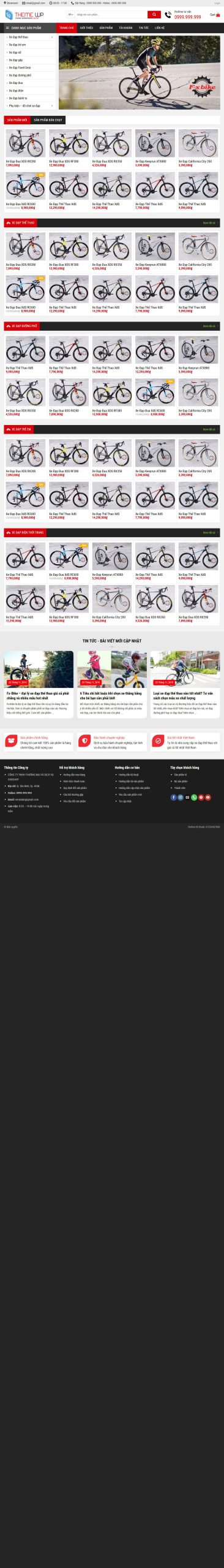 Mẫu Website Xedap