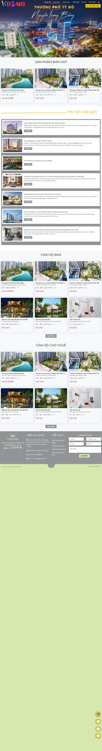 Mẫu Website Đất nền Hà Tĩnh