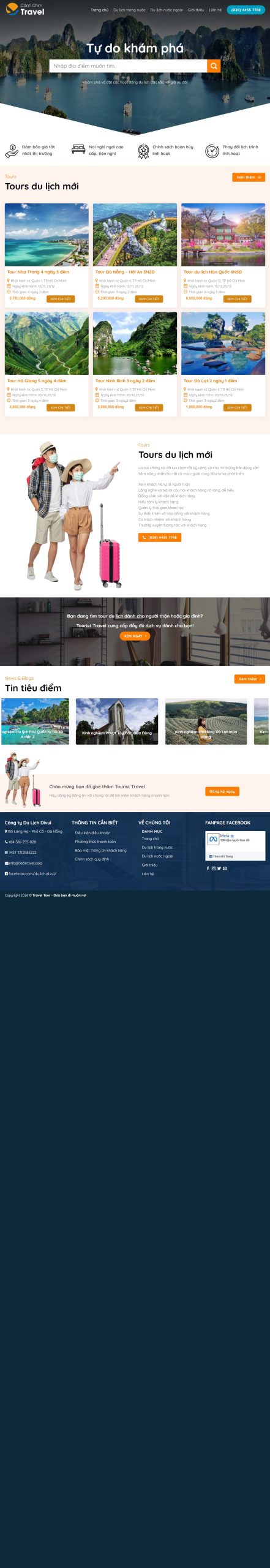 Mẫu Website Du lịch trong nước
