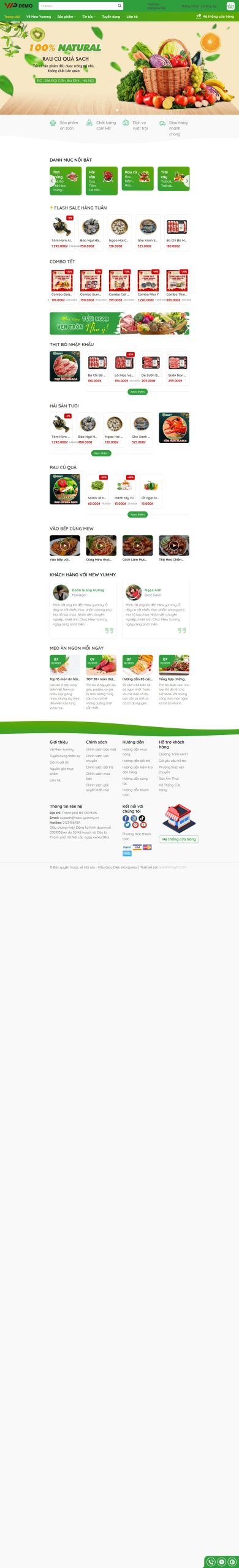 Mẫu Website Hải sản – Mẫu Giao Diện WordPress
