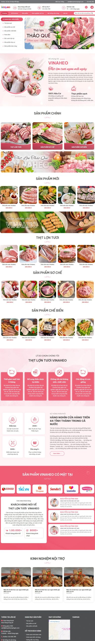 Mẫu Website Mẫu web bán hàng Vina Heo – Theme web