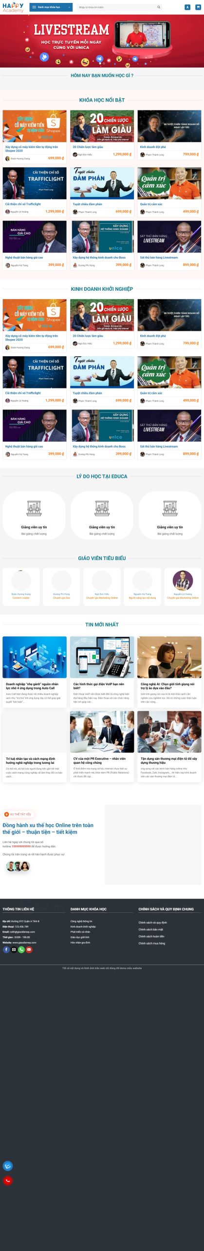 Mẫu Website Khoá học 02 – Mẫu Giao Diện WordPresss