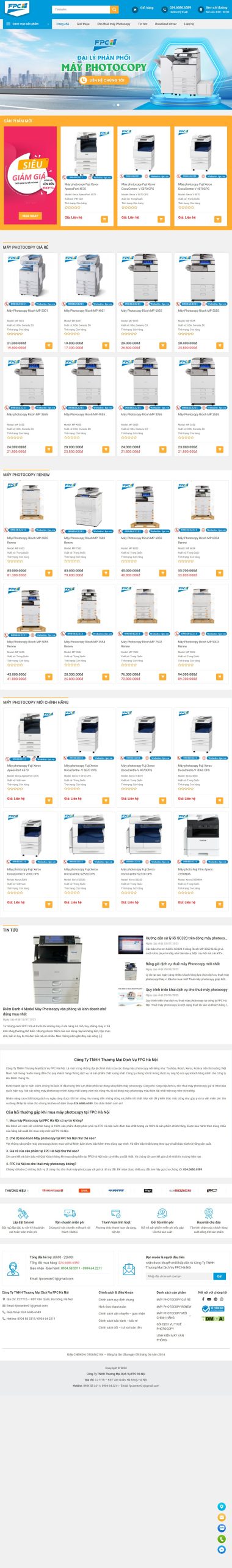 Mẫu Website Mayphotocopy