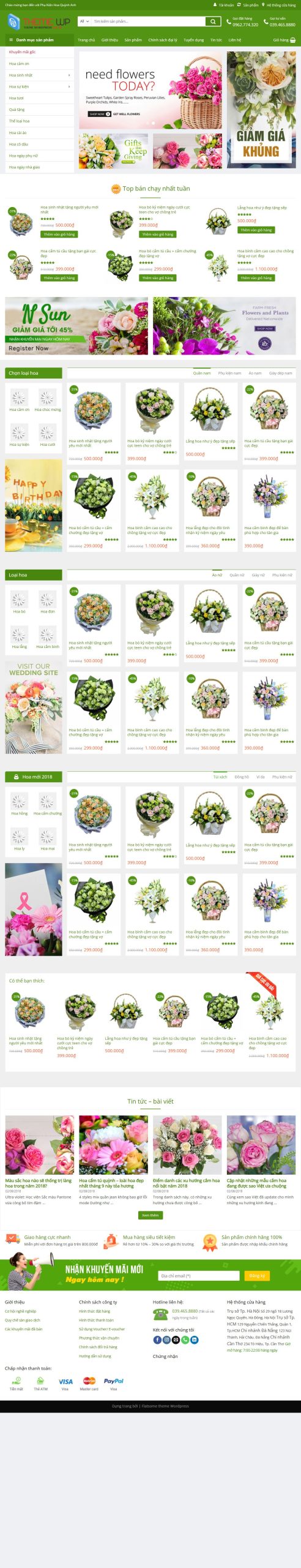 Mẫu Website shophoa