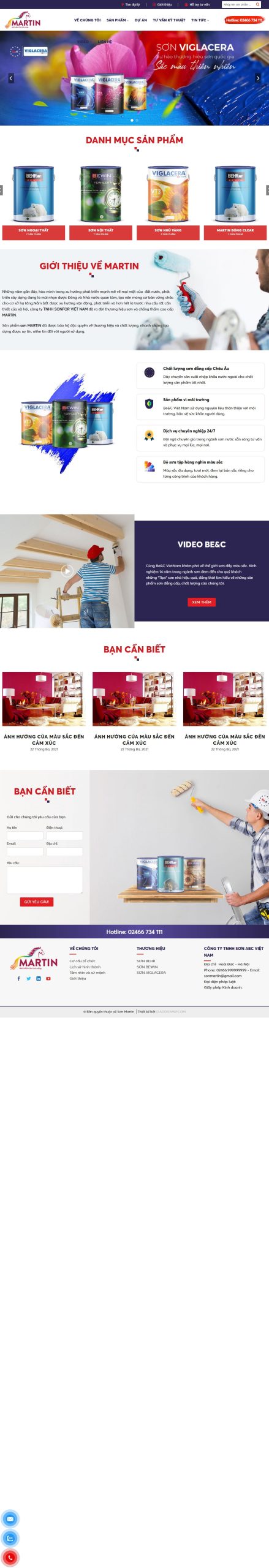 Mẫu Website Sơn Martin – Sơn tường