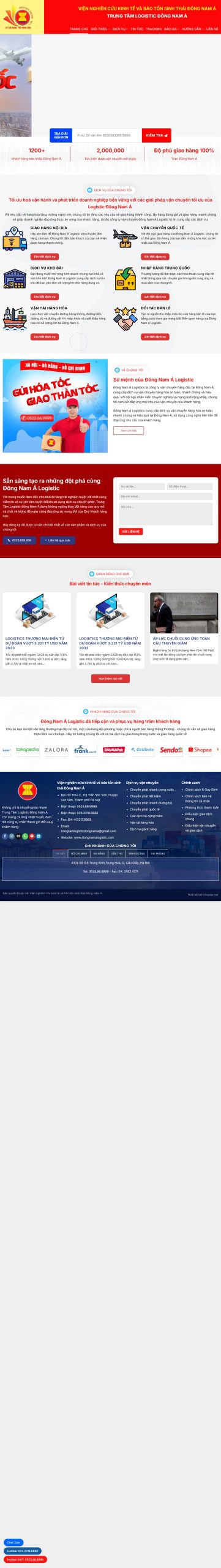Mẫu Website TRUNG TÂM LOGISTICS ĐÔNG NAM Á