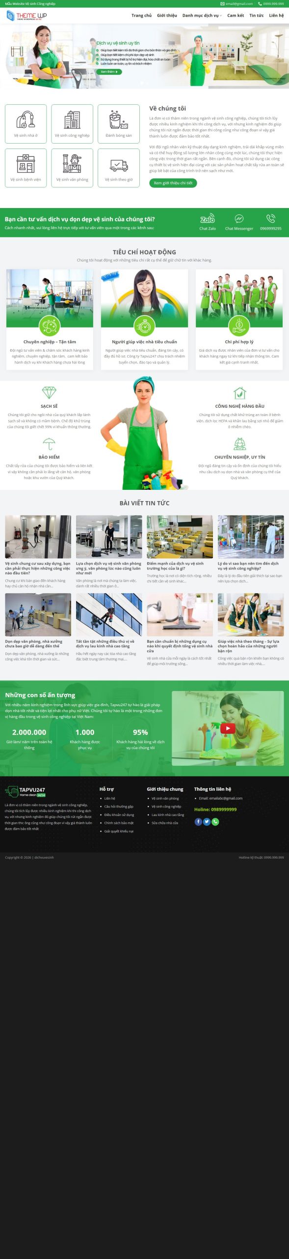 Mẫu Website Vệ Sinh