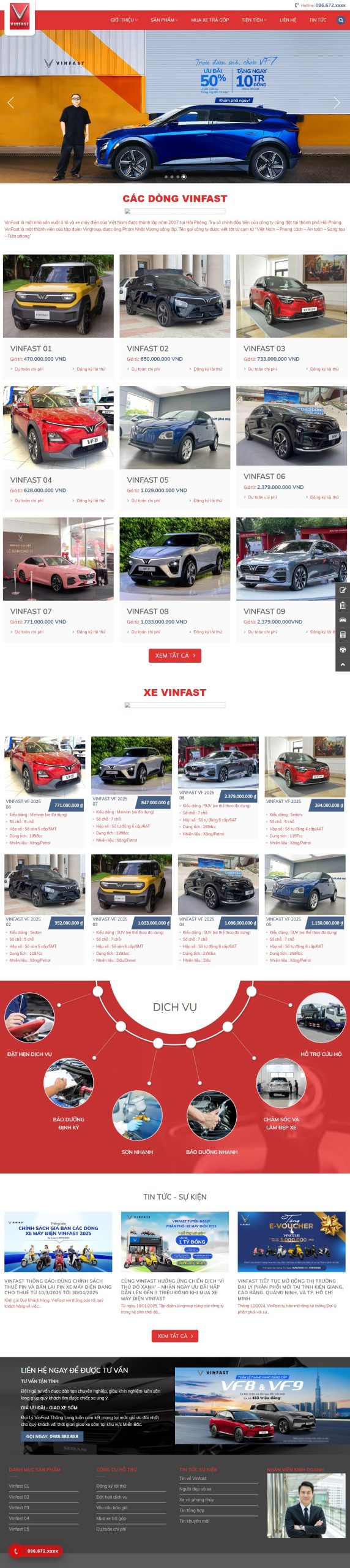 Mẫu Website VINFAST WEBSITE