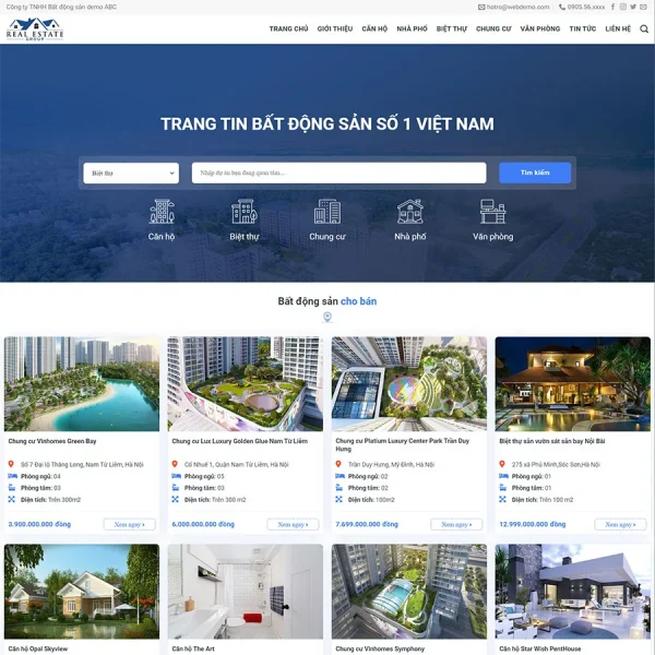 Mẫu Website Bất Động Sản 39 – Cài Đặt Sẵn – 399k.org