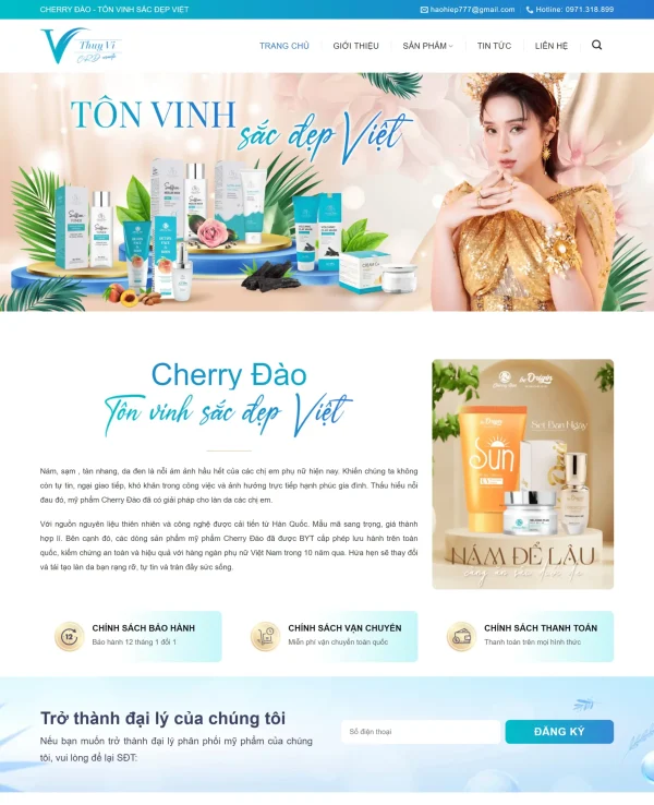 Mẫu Website Mỹ Phẩm Thẩm Mỹ – Shop Online – Cài Đặt Sẵn – 399k.org