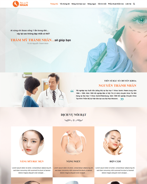 Mẫu Website Thẩm Mỹ Viện Làm Đẹp – Cài Đặt Sẵn – 399k.org