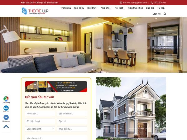 Mẫu Website Kiến Trúc Nhà Đẹp 3 – Cài Đặt Sẵn – 399k.org