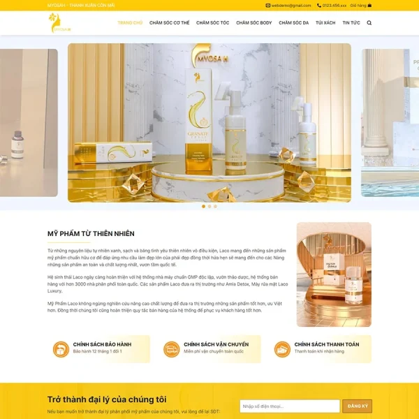 Mẫu Website Mỹ Phẩm 17 – Mỹ Phẩm Chính Hãng – Shop Online – Cài Đặt Sẵn – 399k.org