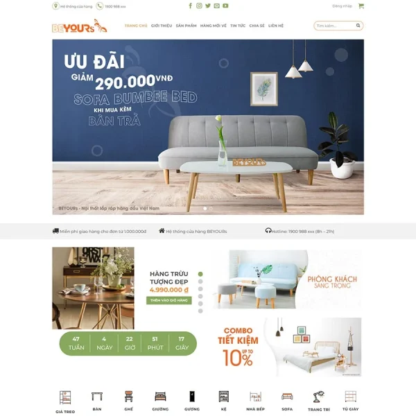 Mẫu Website Nội Thất 31 – Nội Thất Trang Trí – Shop Online – Cài Đặt Sẵn – 399k.org
