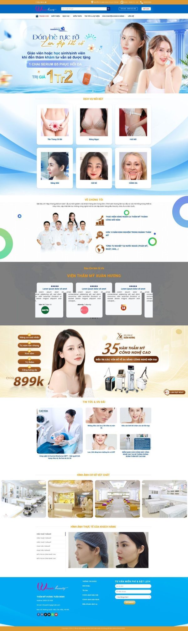 Mẫu Website Thẩm Mỹ Viện 6 – Phòng Khám Làm Đẹp – Cài Đặt Sẵn – 399k.org