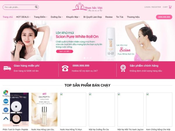 Mẫu Website Bán Mỹ Phẩm 02 – Shop Online – Cài Đặt Sẵn – 399k.org (Mẫu 5)