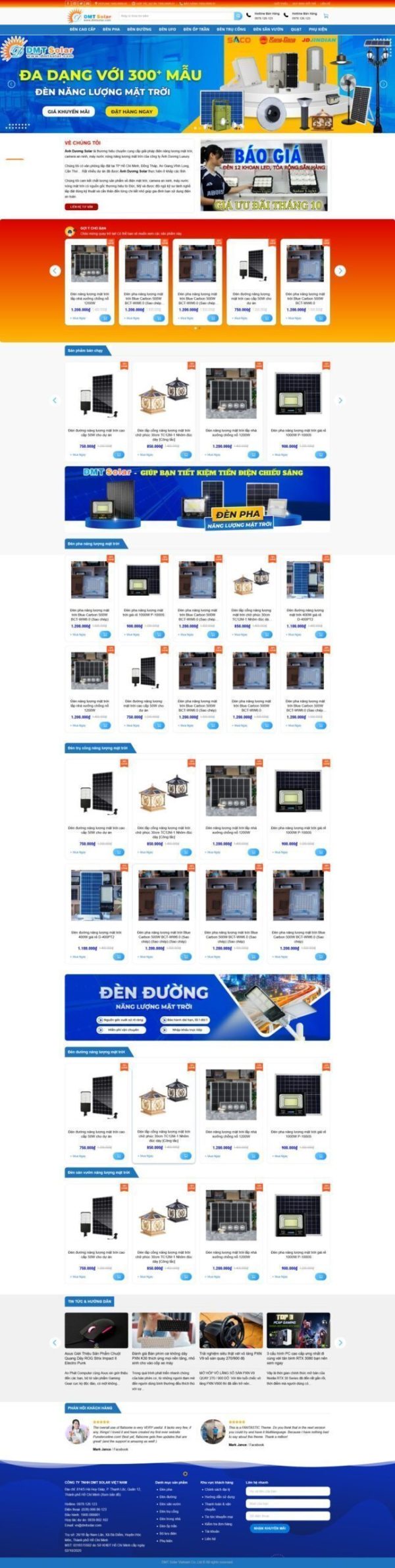 Mẫu Website Đèn Solar – Năng Lượng Mặt Trời – Cài Đặt Sẵn – 399k.org