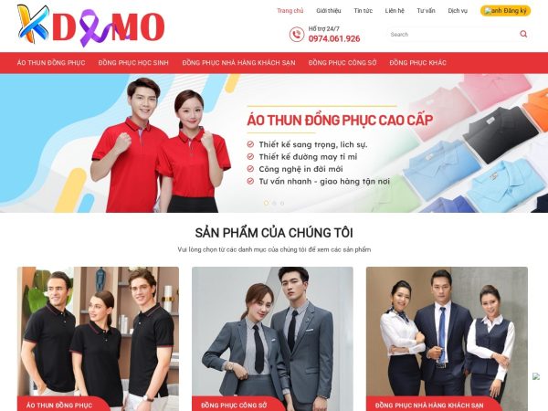 Mẫu Website Bán Đồng Phục – Shop Online – Cài Đặt Sẵn – 399k.org