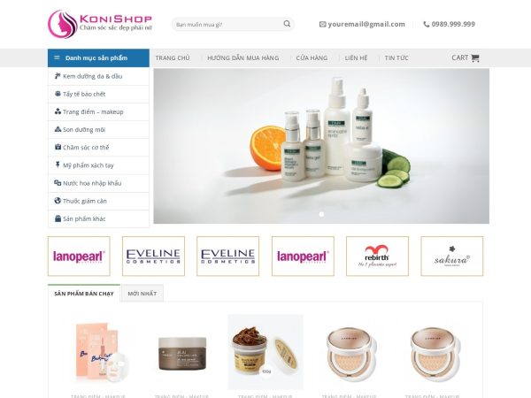 Mẫu Website Bán Mỹ Phẩm 02 – Shop Online – Cài Đặt Sẵn – 399k.org (Mẫu 8)