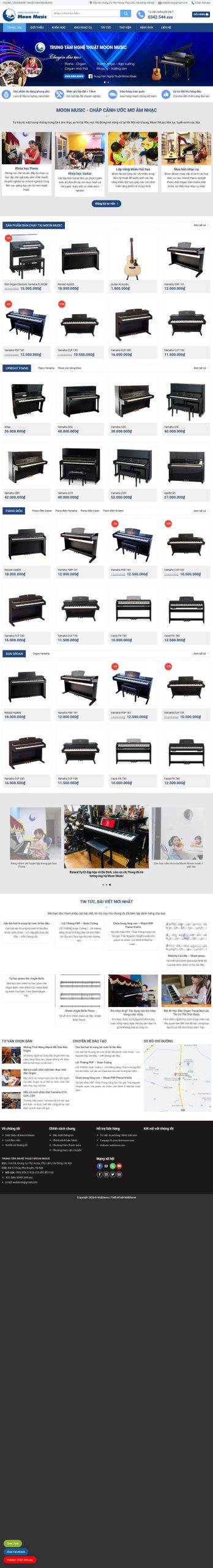Mẫu Website Trung Tâm Nghệ Thuật Moon Music - Moon Music