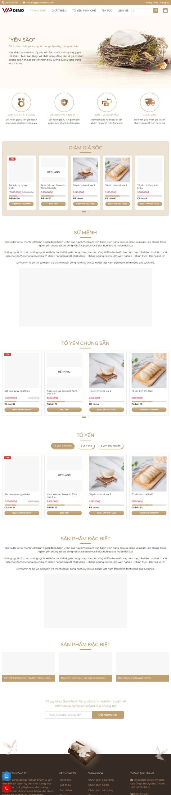 Giao dien mau website ban yen sao